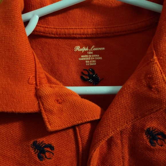 2 for $35 - Ralph Lauren Cotton Mesh 18m Red Lobster Polo Shirt - Picture 2 of 4